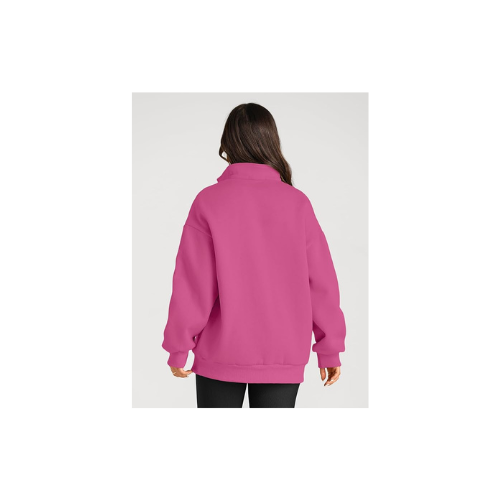 Custom Hot Pink Women Oversized Sweatshirt W/ Company Logo