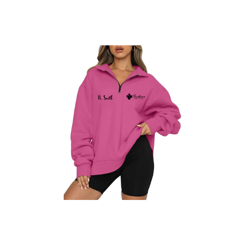 Custom Hot Pink Women Oversized Sweatshirt W/ Company Logo